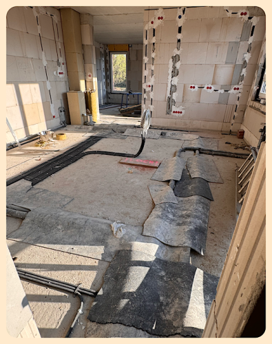 Vorarbeiten vom Elektriker und vom Installateur